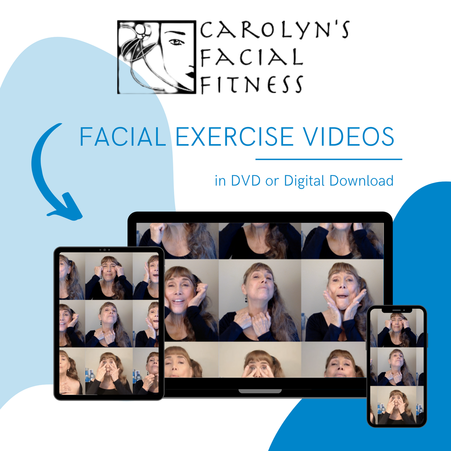 Facial Exercise Videos  Digital Download - Carolyn's Facial Fitness