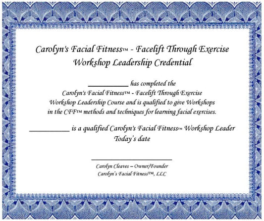Workshop Training Certification Online Course - Deposit - Carolyn's Facial Fitness